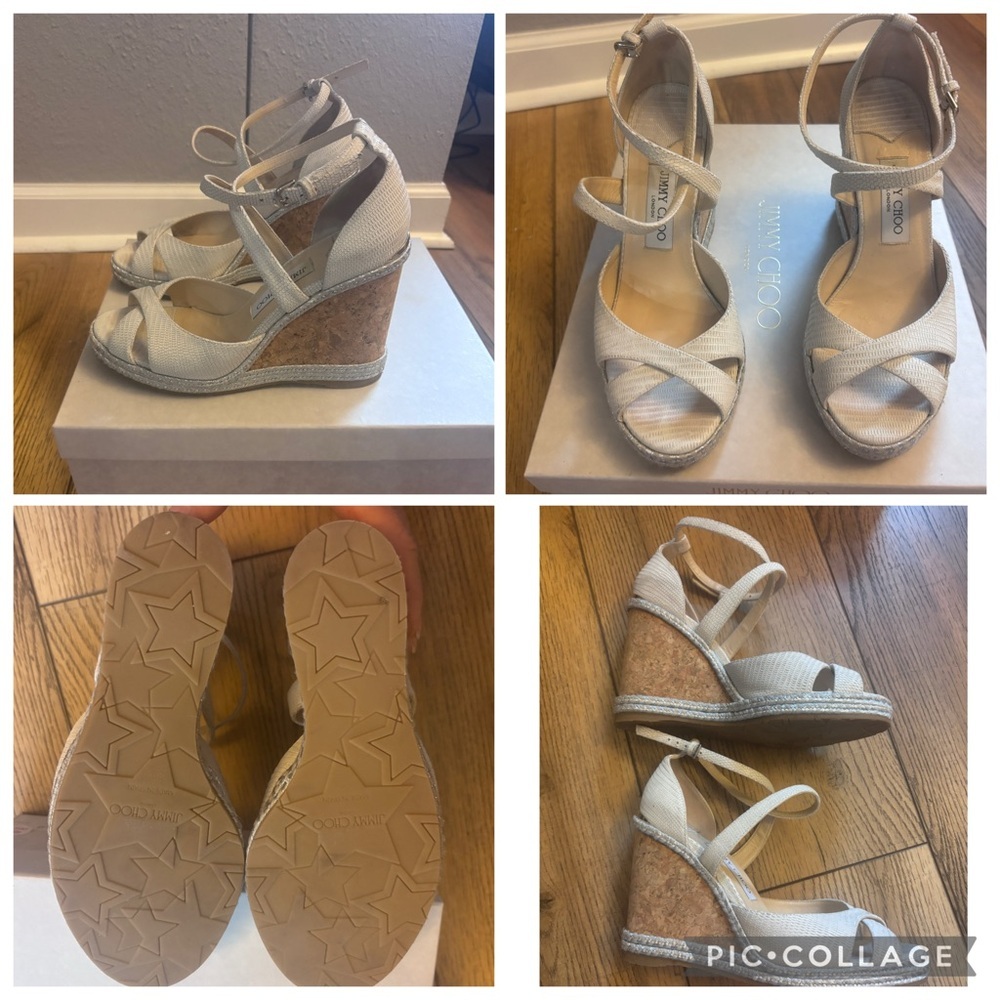 Jimmy Choo Alanah 105 Cork Wedge Sandals